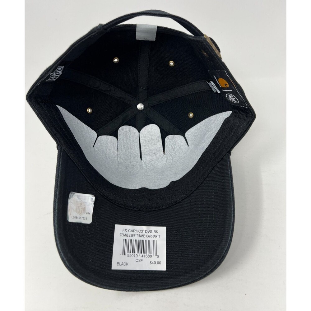 Tennessee Titans Carhartt x 47 Hat Cap Black Canvas NFL Football Mens Strapback - Picture 6 of 8